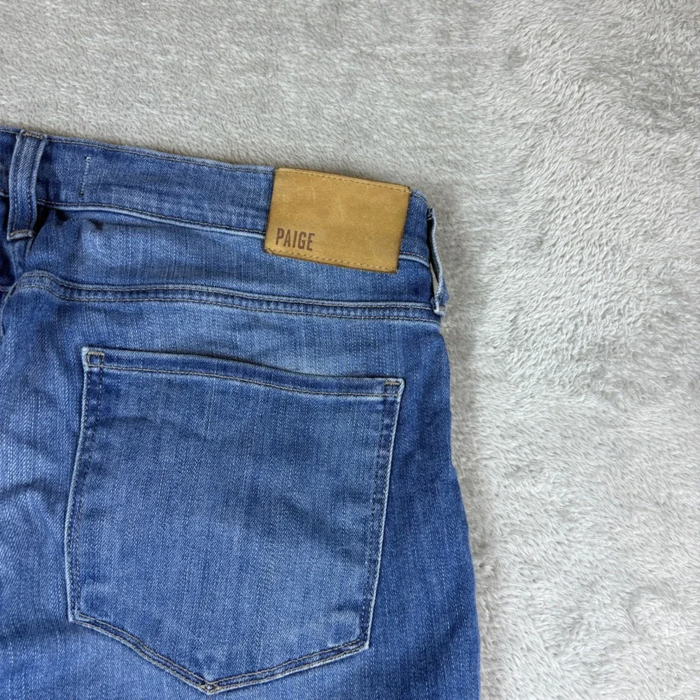 PAIGE Jeans Mens 34 (Fits 36x28) Federal Slim Straight Blue Whisker Fade Stretch